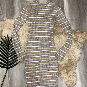 Mock neck multi colored dress